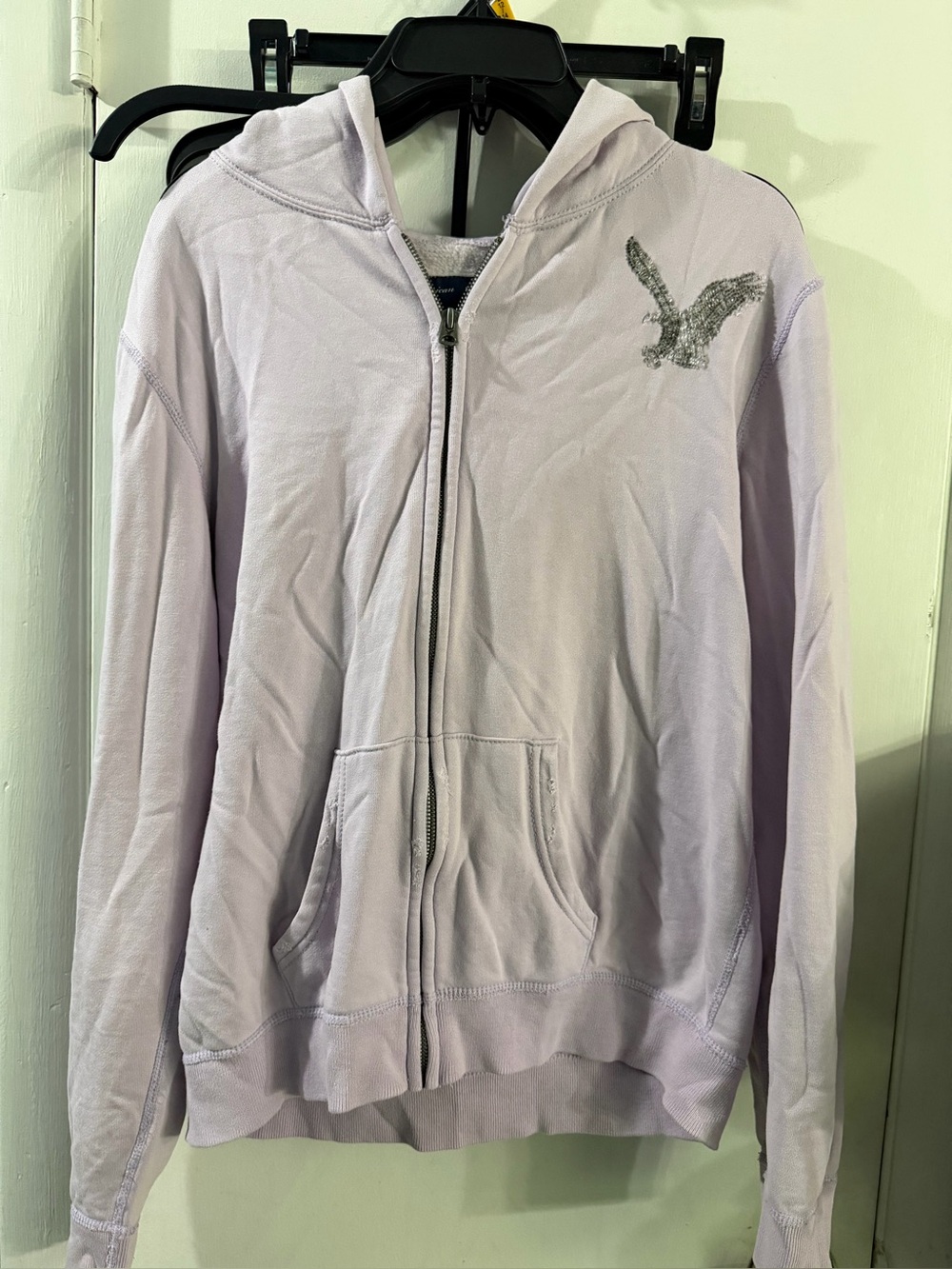 Y2K American Eagle Full Zip Hoodie Jacket Size Large